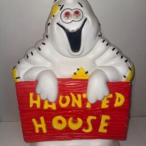 Vintage haunted house ghost AS IS Halloween sign hang up